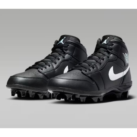 JORDAN 1 MID TD FOOTBALL MEN'S SIZE 10 BLACK NEW